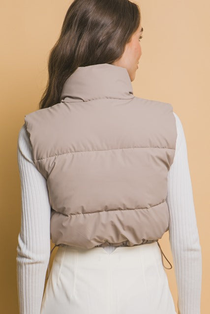 CHALECO TAUPE PUFF