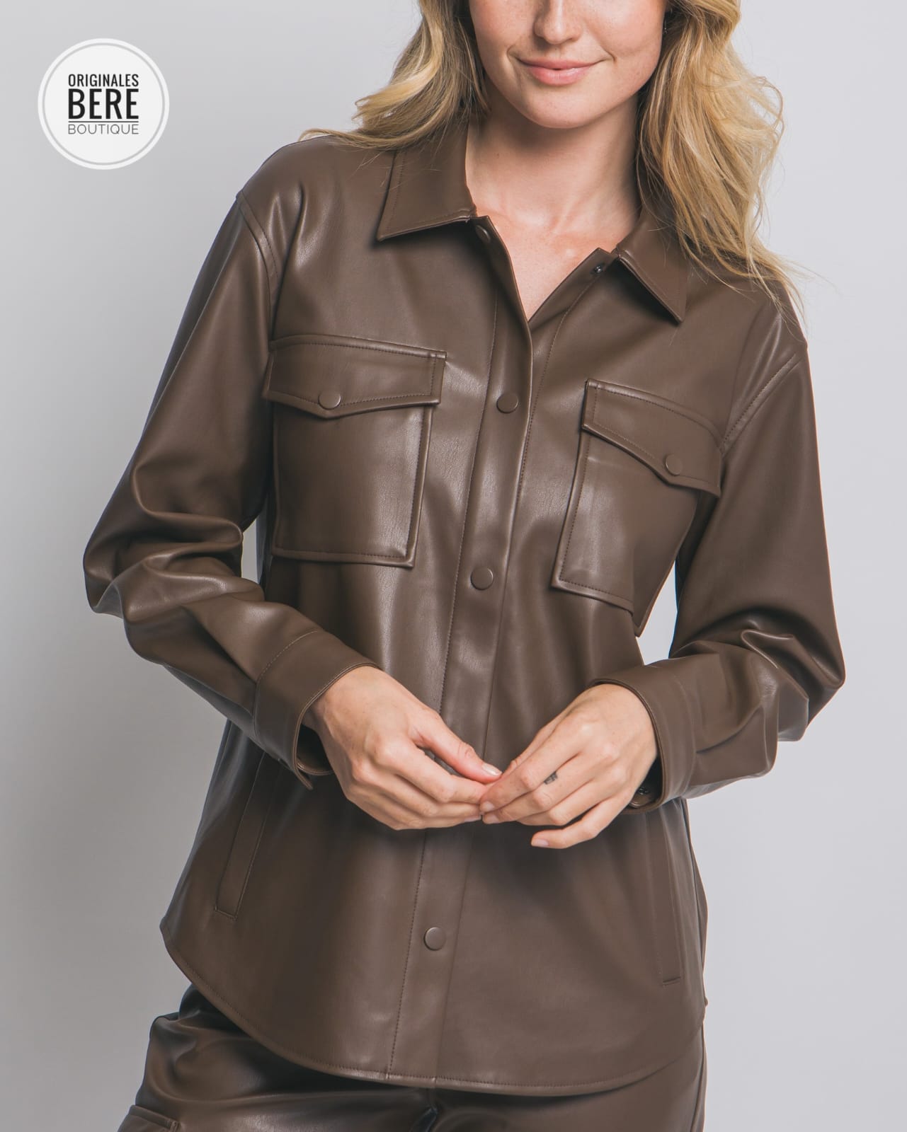 CAMISOLA VINIPIEL CAFÉ