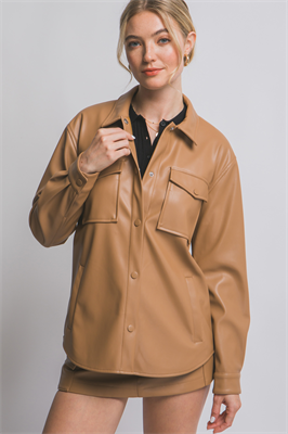 CAMISOLA VINIPIEL CAMEL