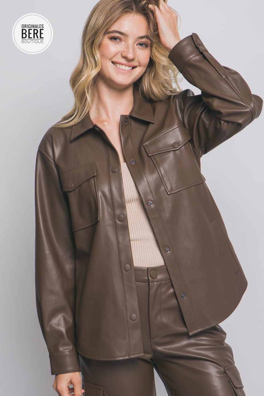 CAMISOLA VINIPIEL CAFÉ