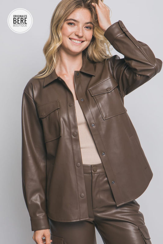 CAMISOLA VINIPIEL CAFÉ